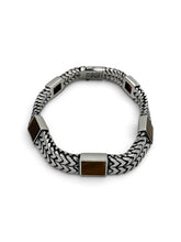 DAWN MAVERICK Tigerauge-Armband 925 Sterlingsilber Herrenschmuck – Ansicht 1