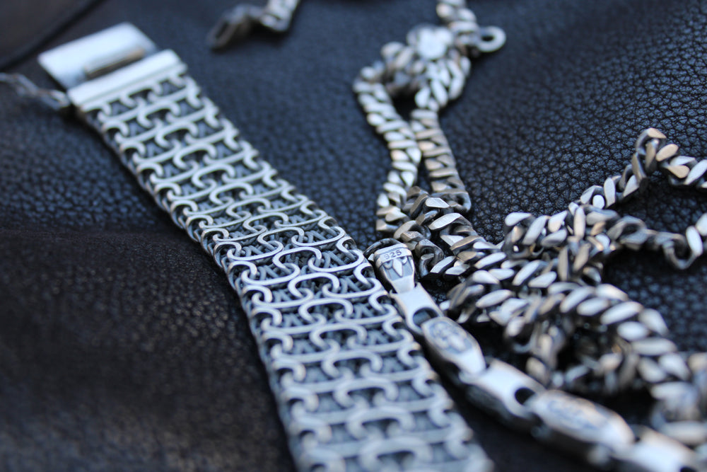 DAWN MARAUDER Mesh-Armband 925 Sterlingsilber Herrenschmuck – Ansicht 11